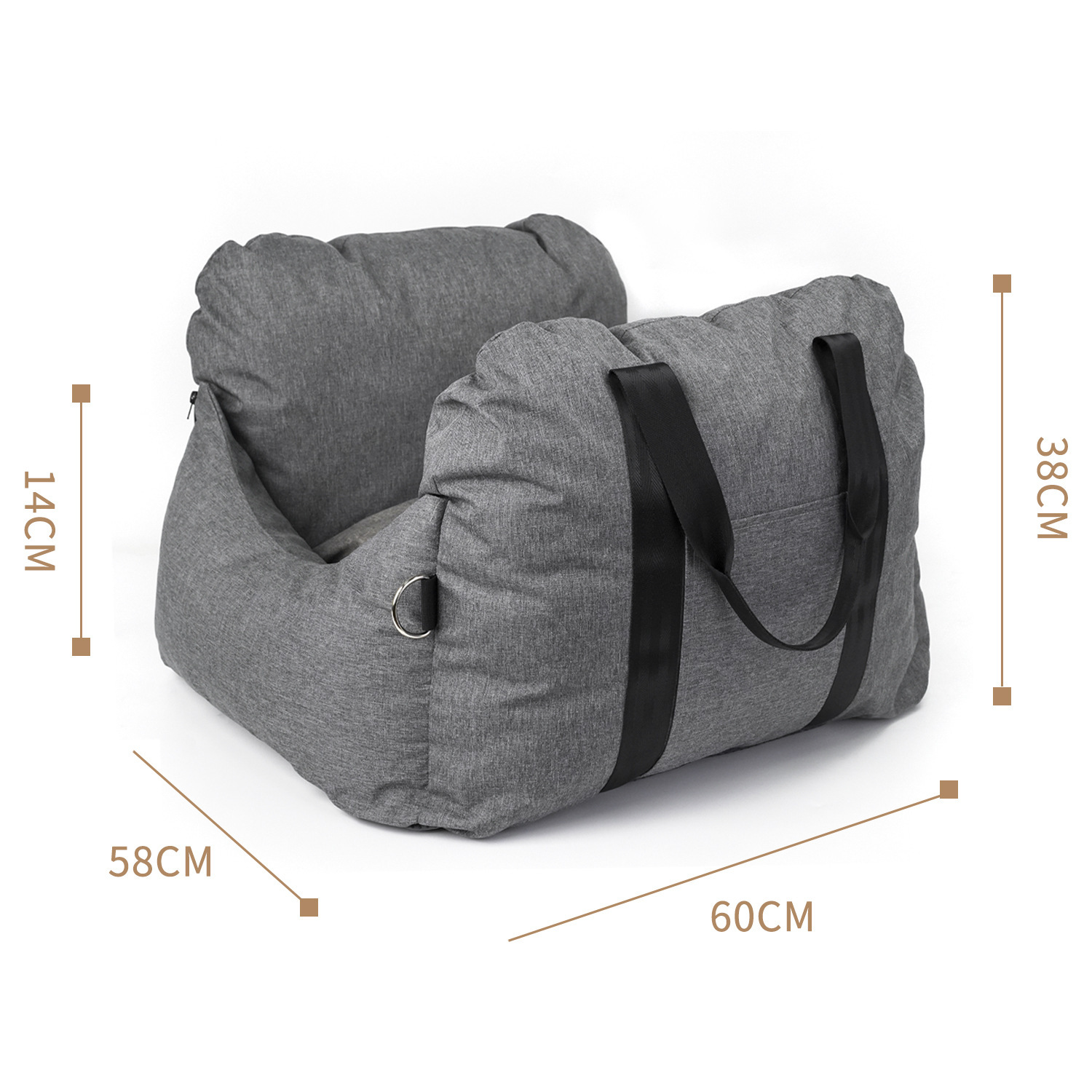 2-in-1 Pet Car Booster Seat Grey