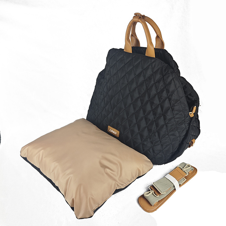 Luxury Quilted 2-in-1 Pet Carrier Black