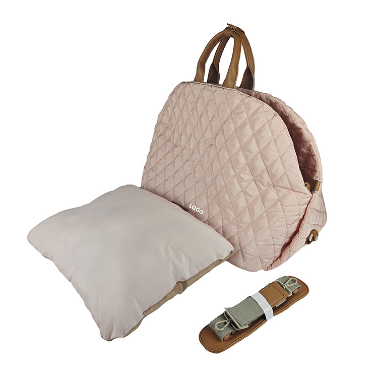 Luxury Quilted 2-in-1 Pet Carrier Pink