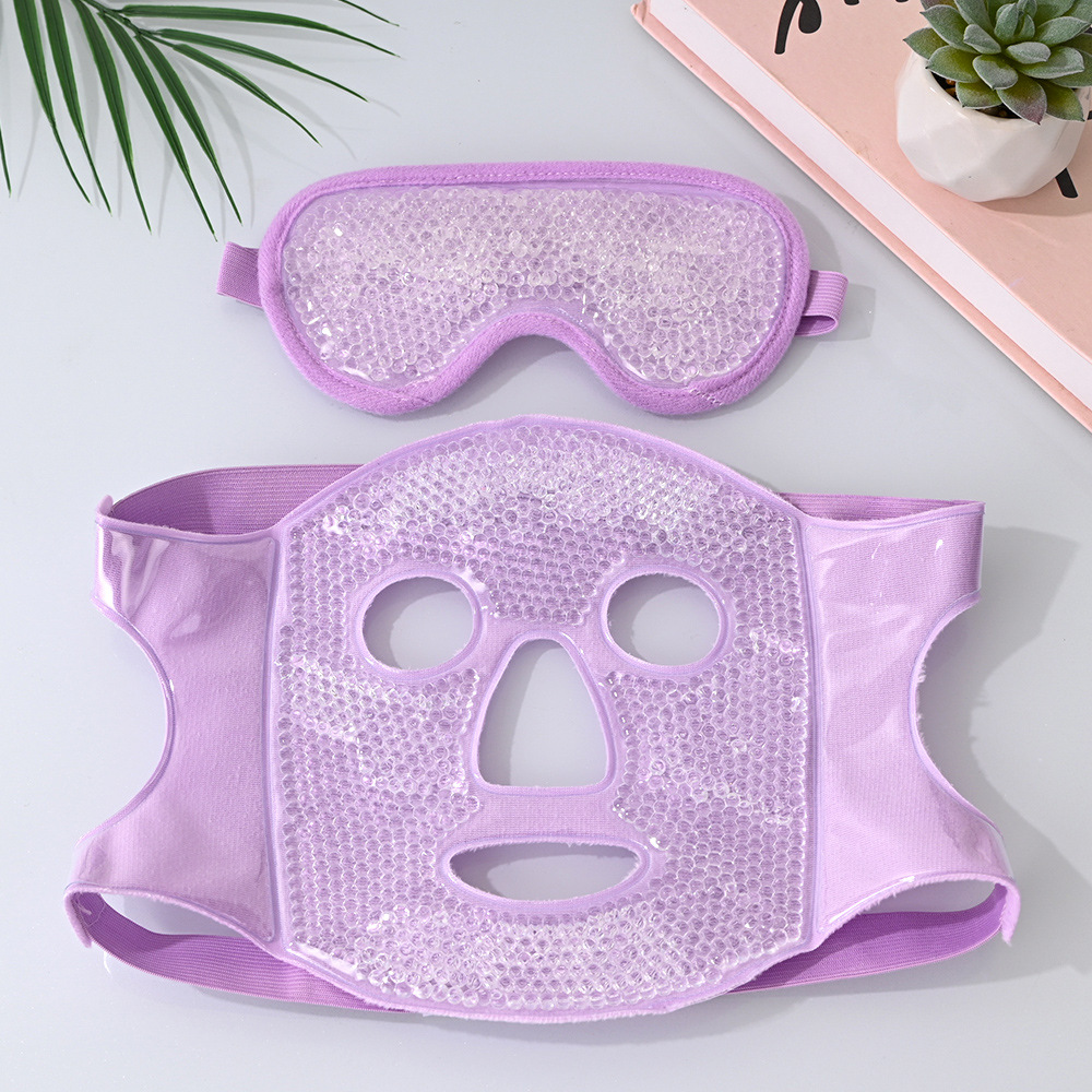Purple Cooling Gel Bead Face and Eye Mask Set