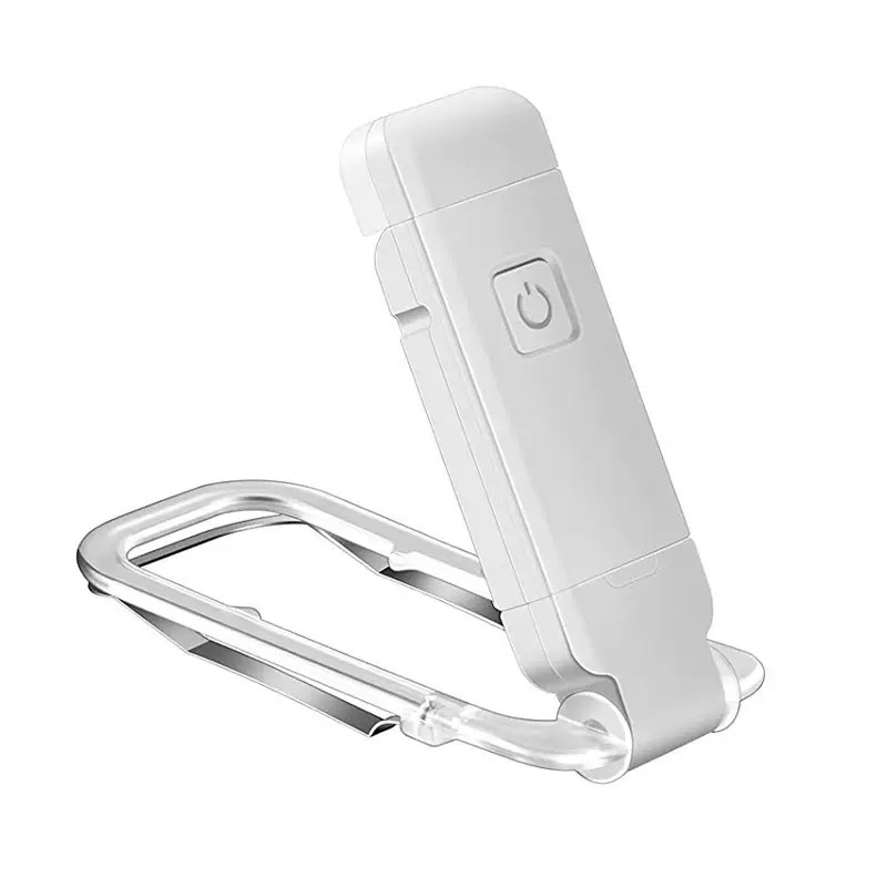 2 Pcs White USB Rechargeable Clip-on Book Light