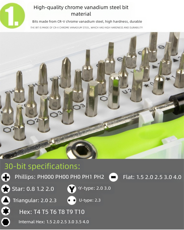 Green 32-in-1 Precision Screwdriver Set - Image 4
