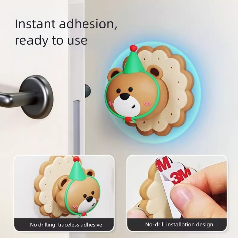 4 Pcs Yellow Bear Wall Protector Door Stopper - Image 4
