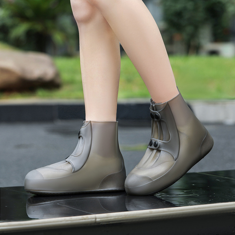 2 Pcs Size M Dark Grey Waterproof Shoe Covers