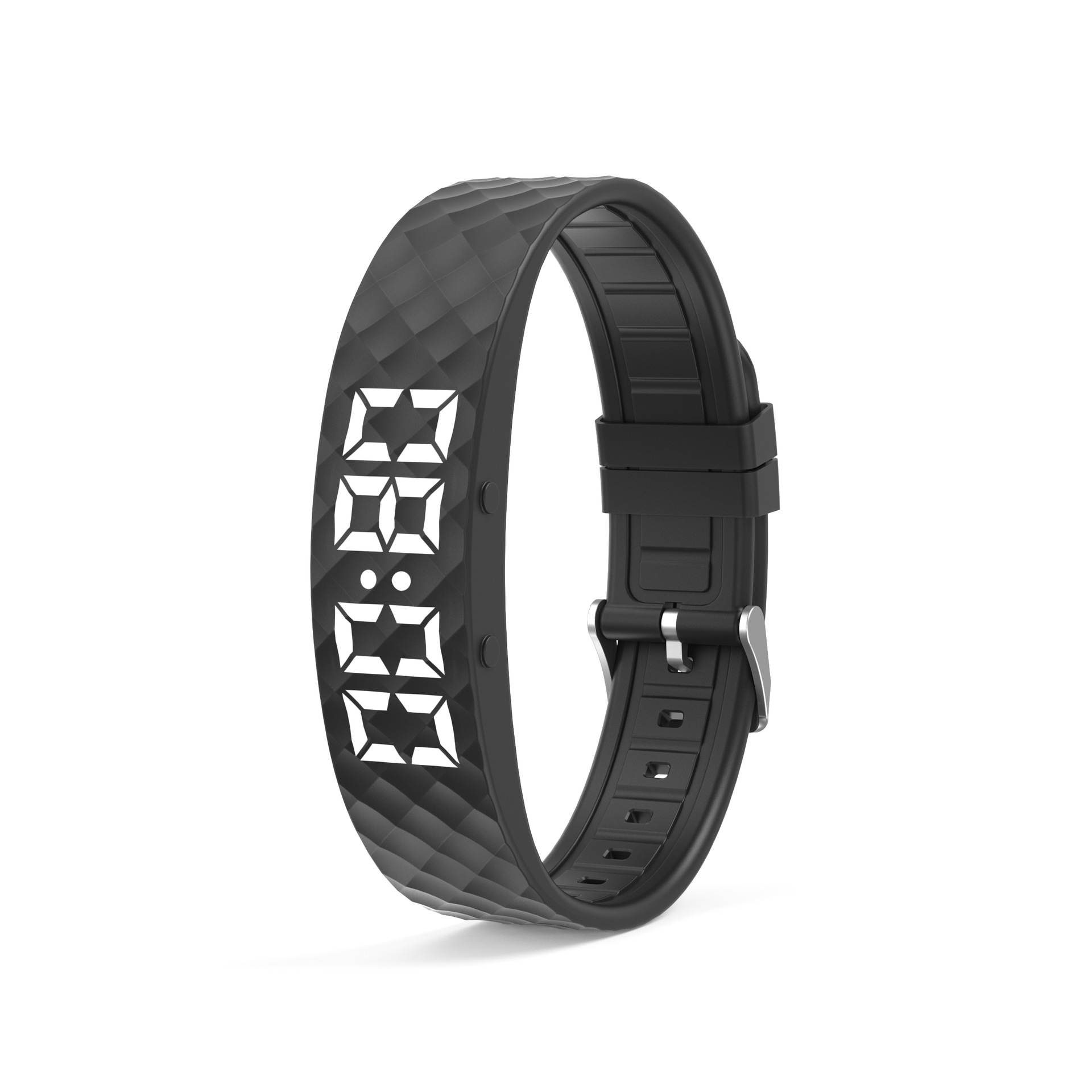Black Smart Vibrating Alarm Watch Fitness Tracker