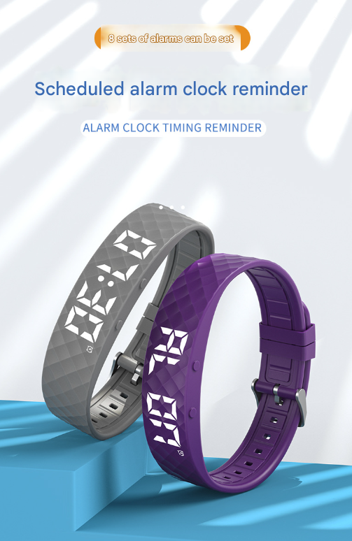 Black Smart Vibrating Alarm Watch Fitness Tracker - Image 7