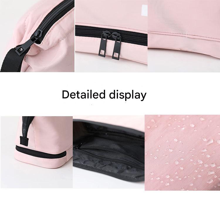Pink Dual-Compartment Makeup and Toiletry Bag - Image 5