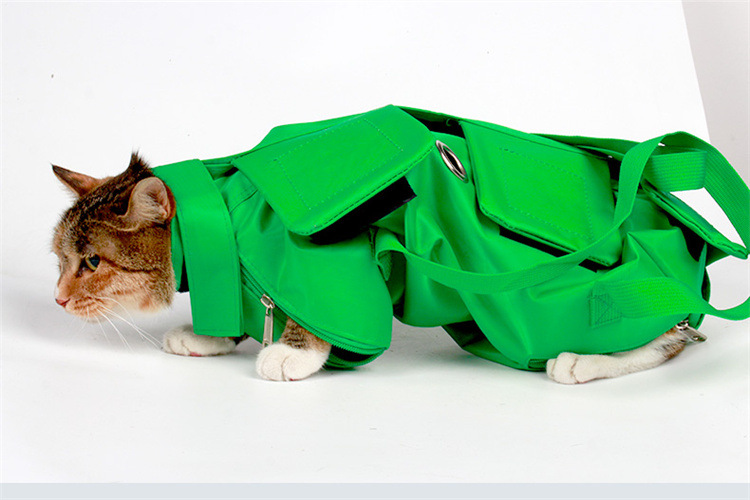 Size L Green Cat Grooming Bag - Image 11