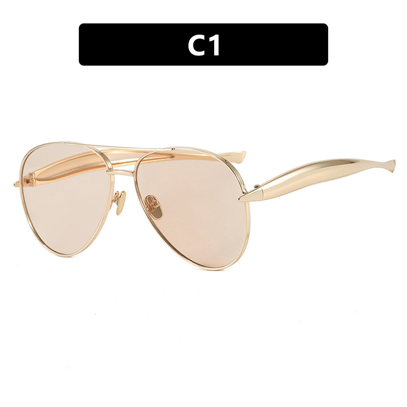 Style C1 Gold Aviator Sunglasses Champagne Lenses