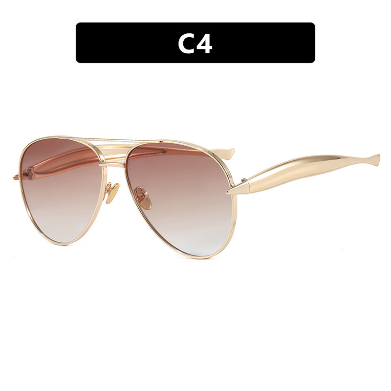 Style C4 Gold Aviator Sunglasses Brown Lenses