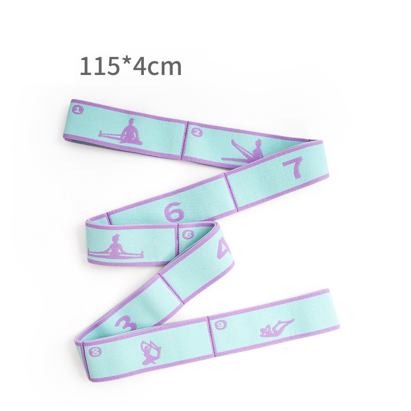 Blue Purple 9-Loop Yoga Stretch Strap