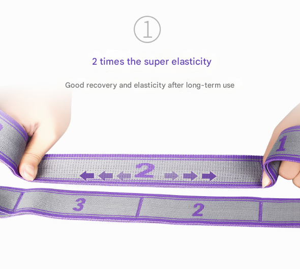 Blue Purple 9-Loop Yoga Stretch Strap - Image 6
