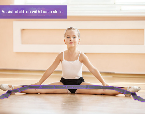 Blue Purple 9-Loop Yoga Stretch Strap - Image 11