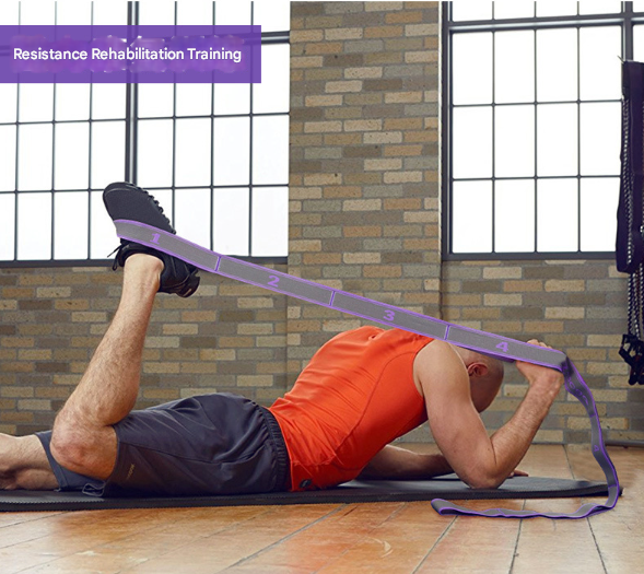 Blue Purple 9-Loop Yoga Stretch Strap - Image 12
