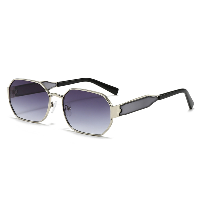 Silver Geometric Sunglasses Grey Lenses