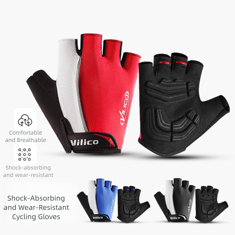 Size M Red Half-Finger Cycling Gloves - Image 2