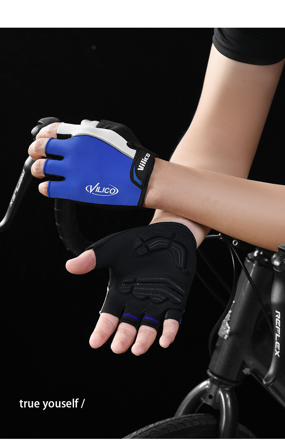 Size M Red Half-Finger Cycling Gloves - Image 9