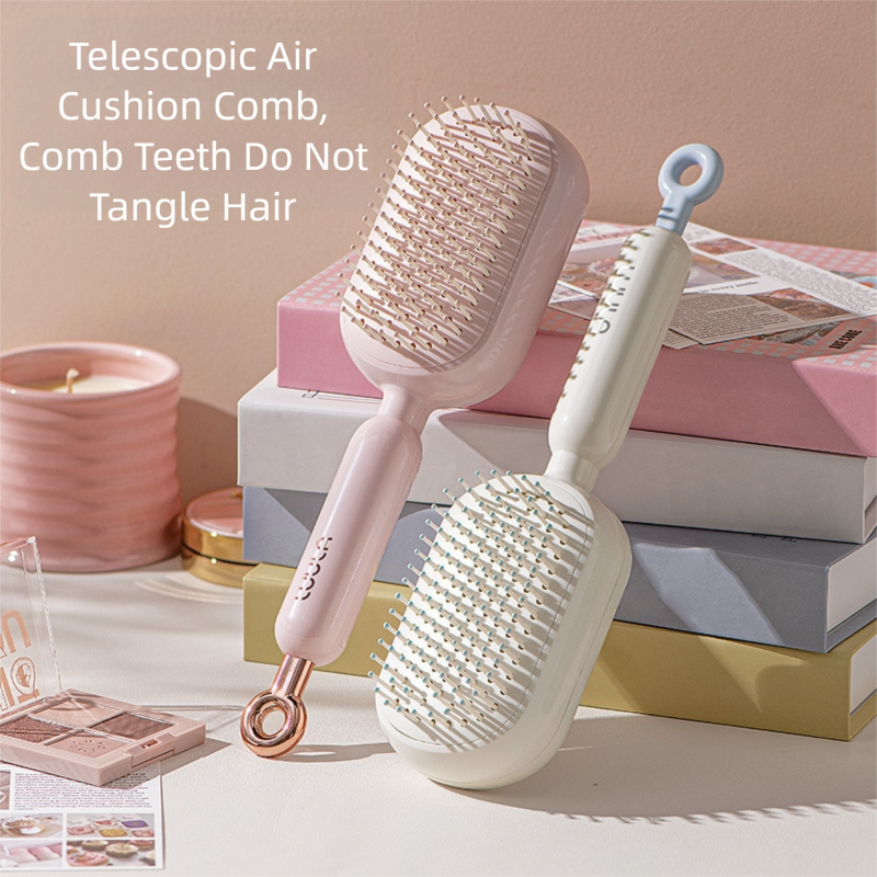 Blue Self-Cleaning Cushion Hairbrush - Image 2