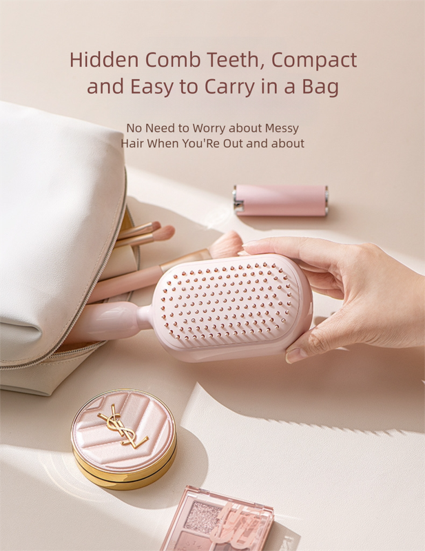 Blue Self-Cleaning Cushion Hairbrush - Image 6