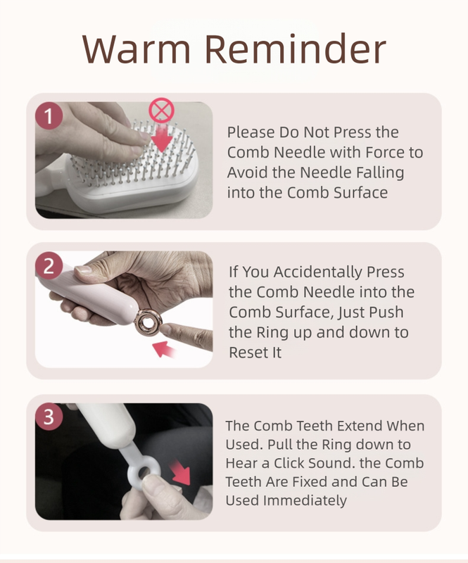 Blue Self-Cleaning Cushion Hairbrush - Image 8