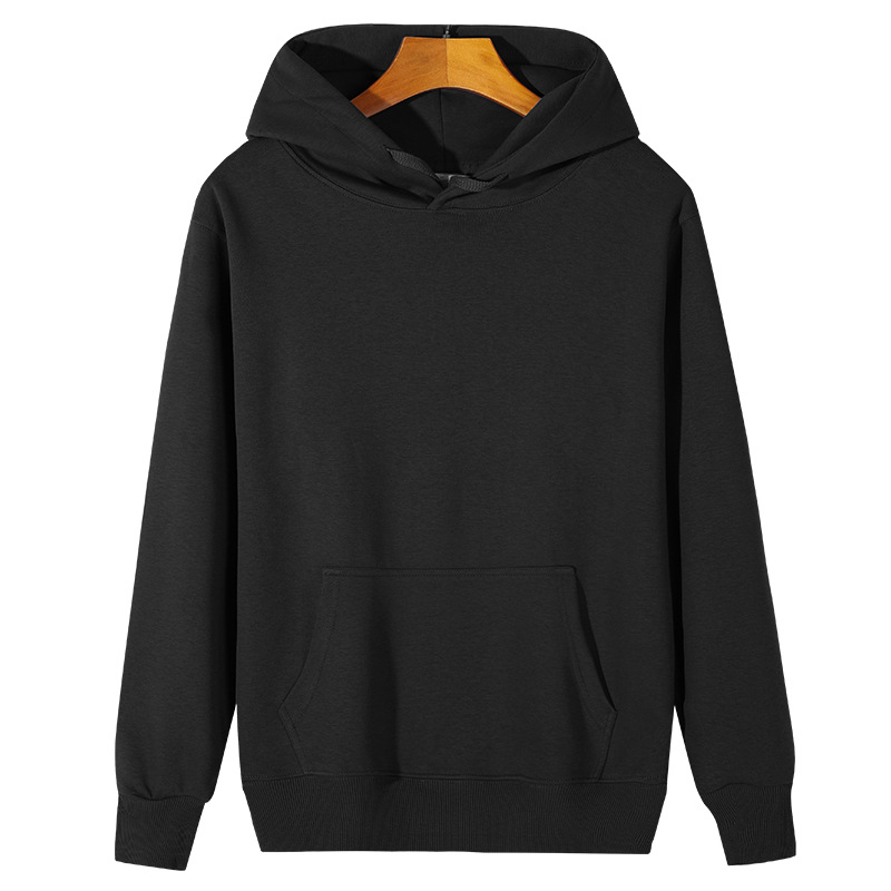 Mens Black Fleece Pullover Hoodie - XL