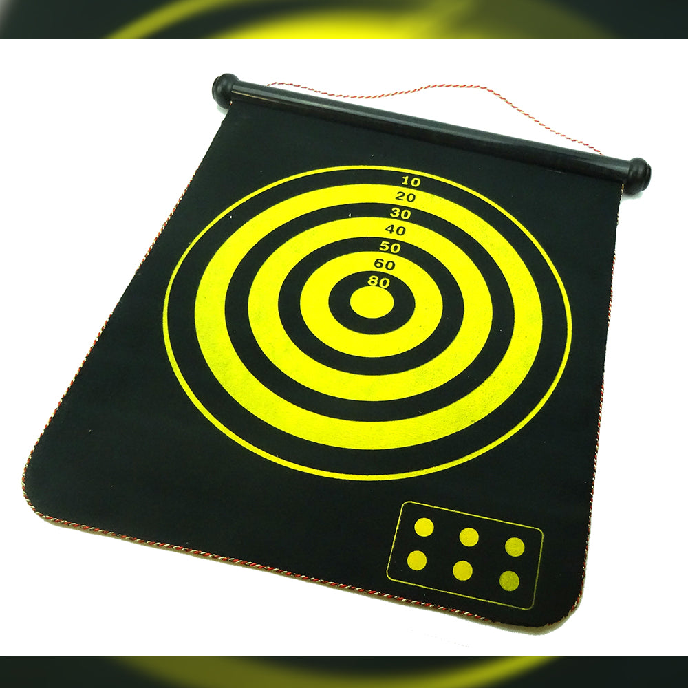 17-Inch Magnetic Rollup Dartboard Set with 6 Darts - Double Sided - Image 4