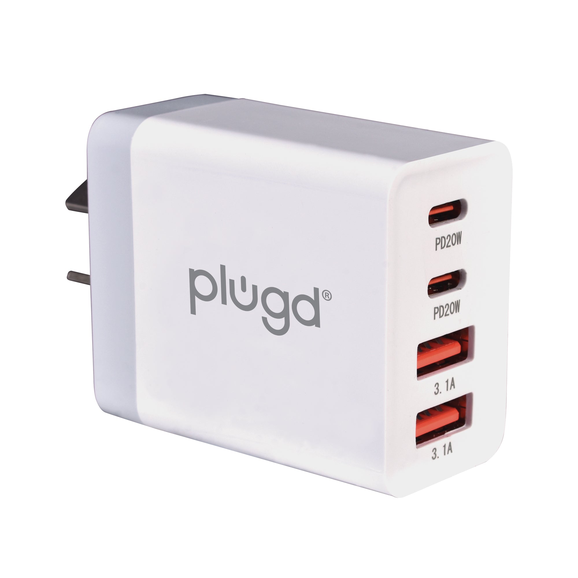 4 Port Wall Charger USB C and USB A