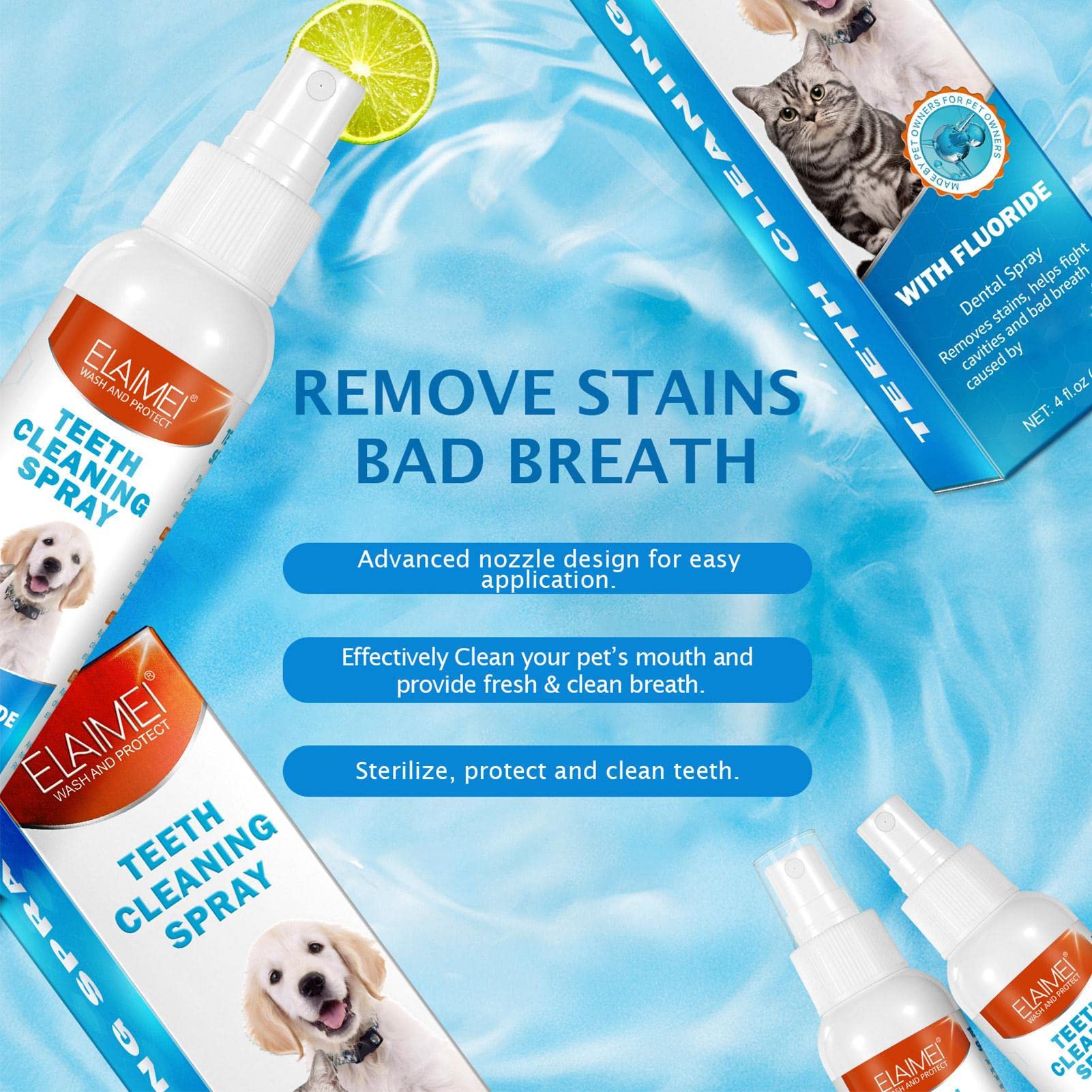 2-Piece Pet Oral Breath Freshener Spray (120ml Each) - Image 5