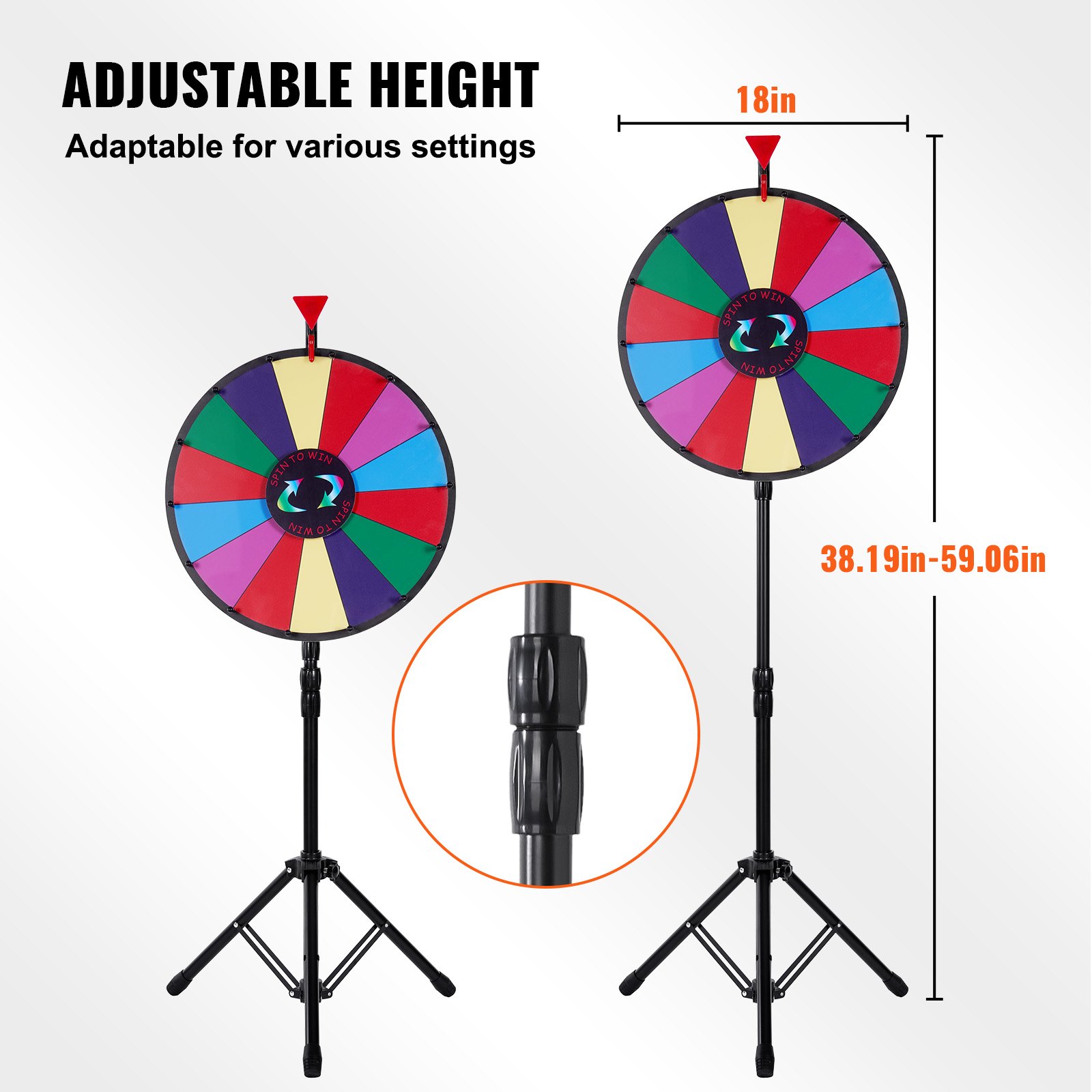 18 Inch Tabletop Prize Wheel 14 Slots Dry Erase - Image 5