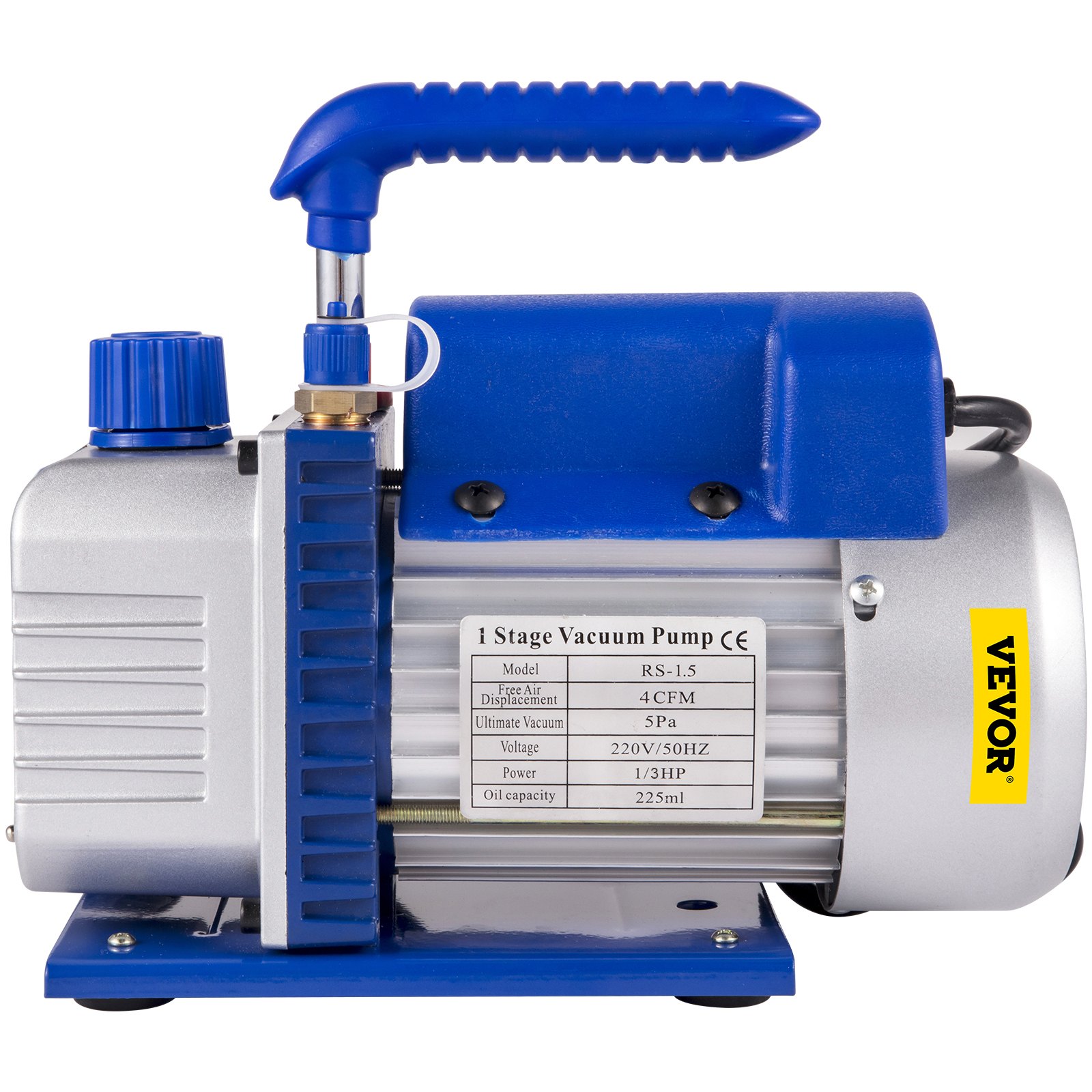 Rotary Vane Vacuum Pump 4CFM 1/4HP with Manifold Gauge - Image 9
