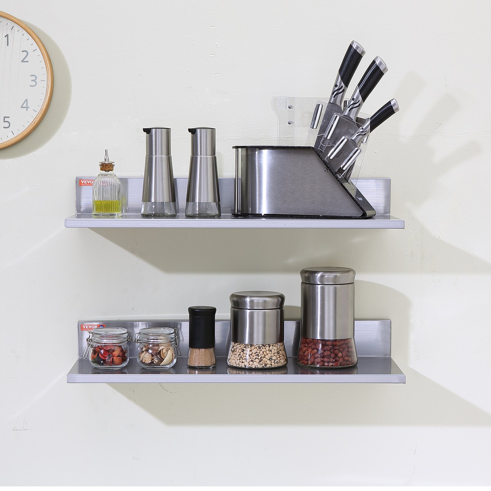 8.6 x 24 Inch Stainless Steel Shelf Wall Mounted 2 Packs - Image 8