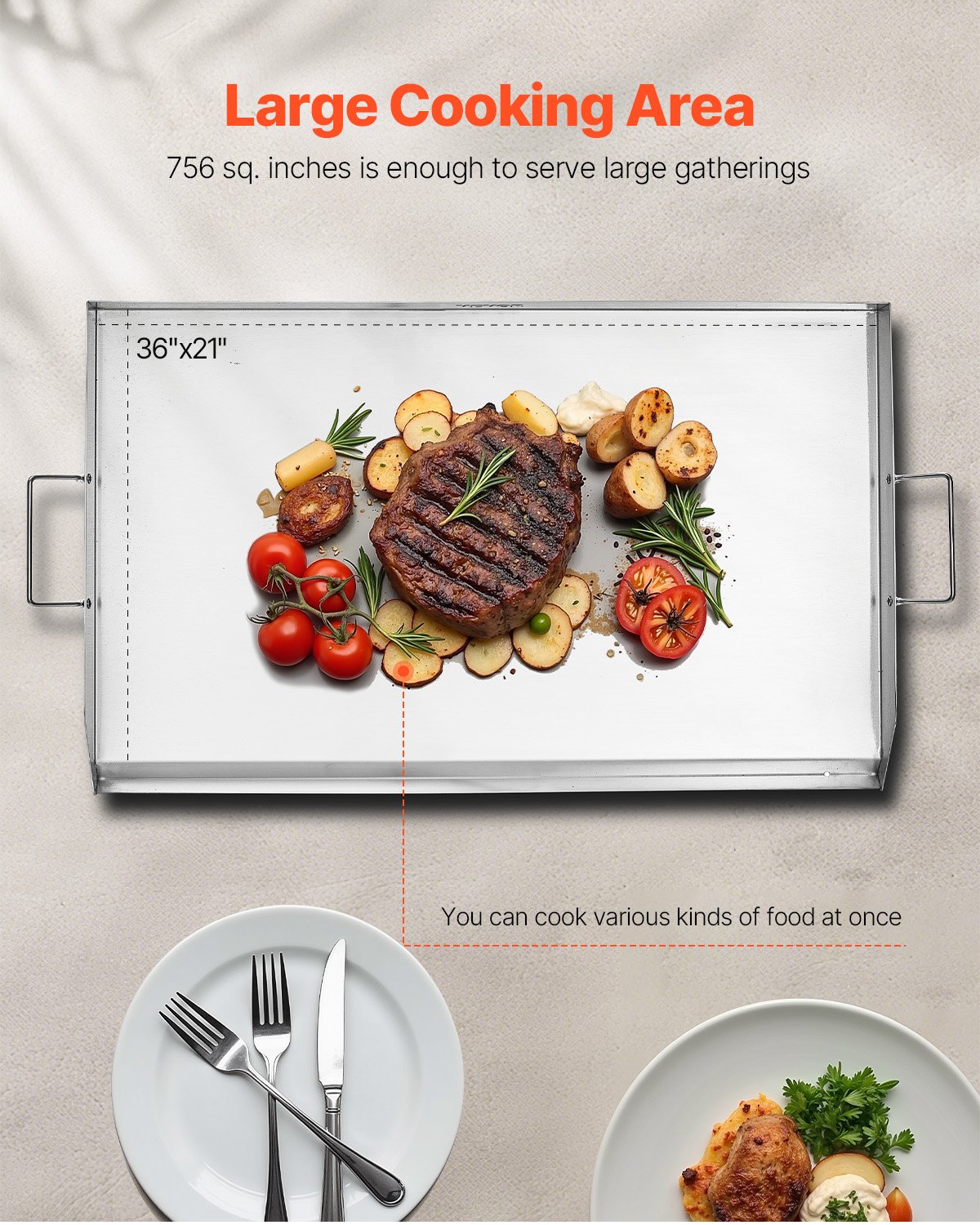 36x22 Inch Flat Top Griddle Stainless Steel - Image 4