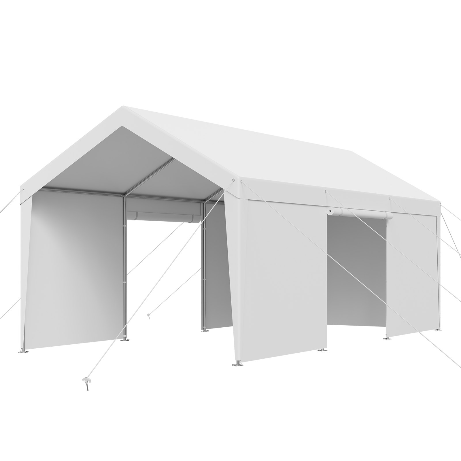 Carport Car Canopy 10x20FT Heavy Duty with Sidewalls White
