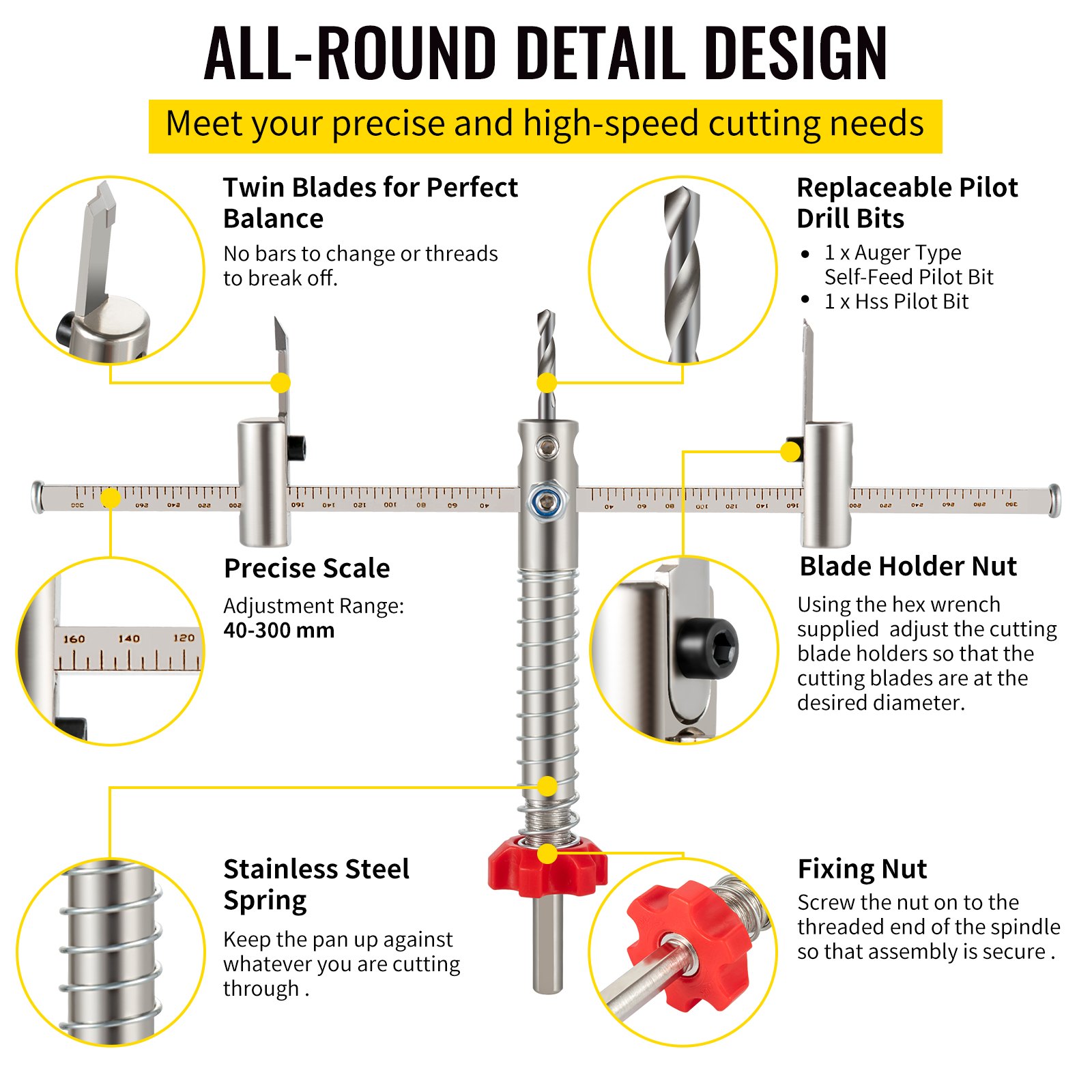 Adjustable Hole Saw Cutter Kit 40-300mm - Image 4