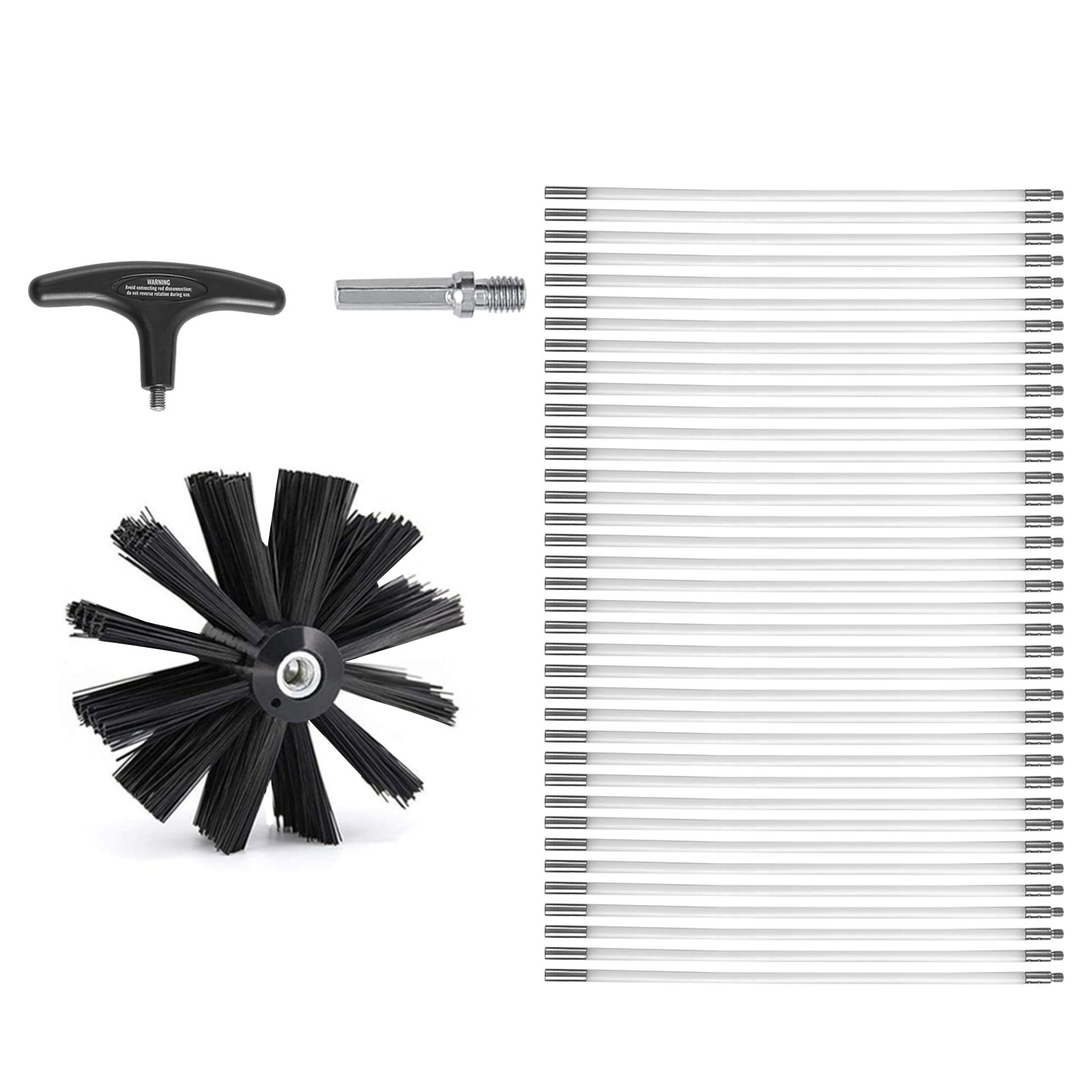 15.24m Dryer Vent Cleaner Kit 37 Piece Duct Brush