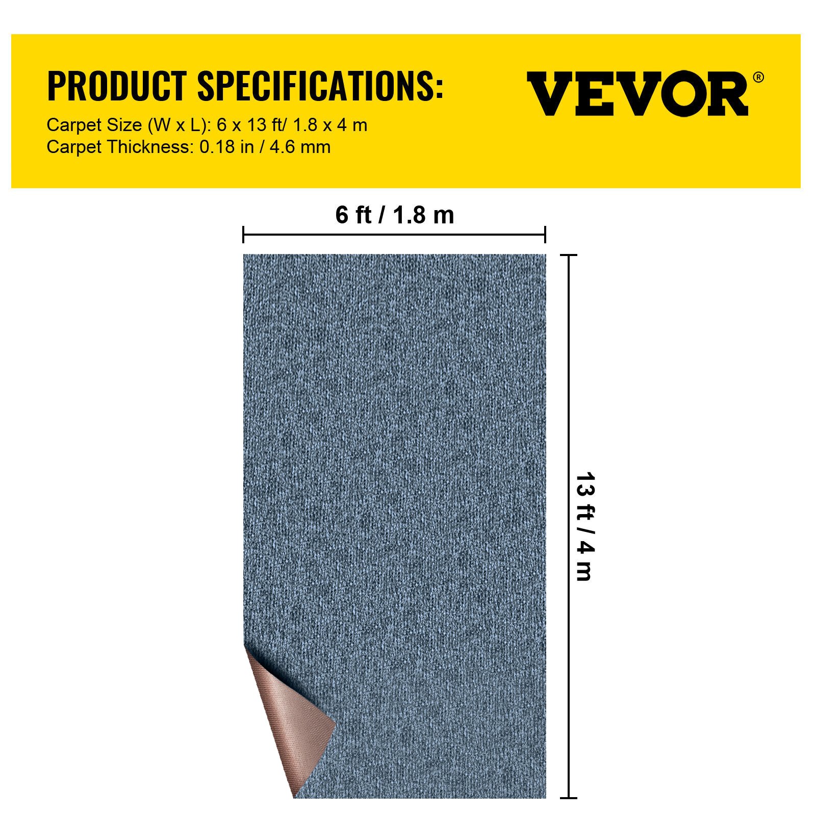 Marine Carpet 6x13 ft Cutpile Gray Indoor Outdoor - Image 7