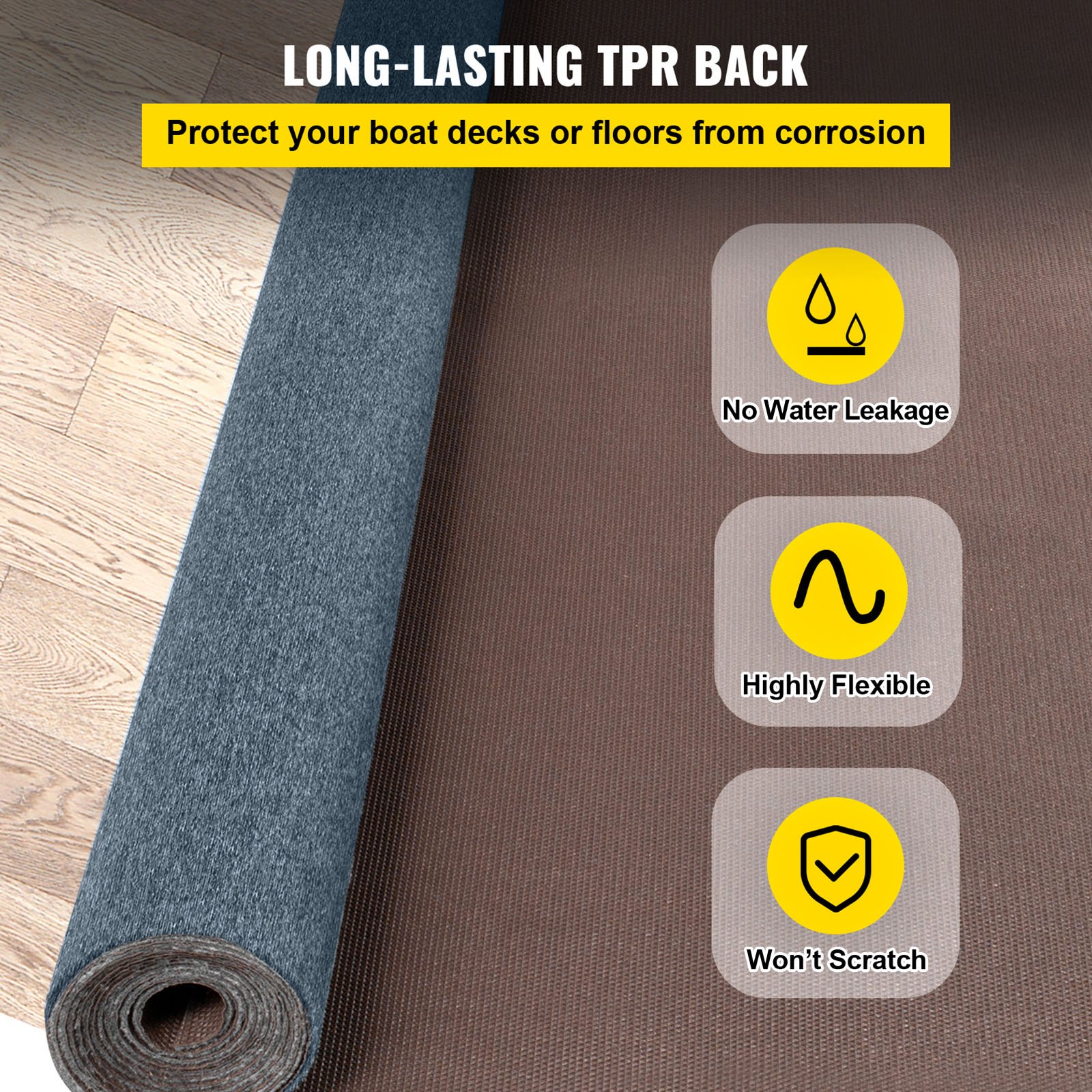 Gray Marine Carpet 6x23 ft Anti-Slide Outdoor - Image 4