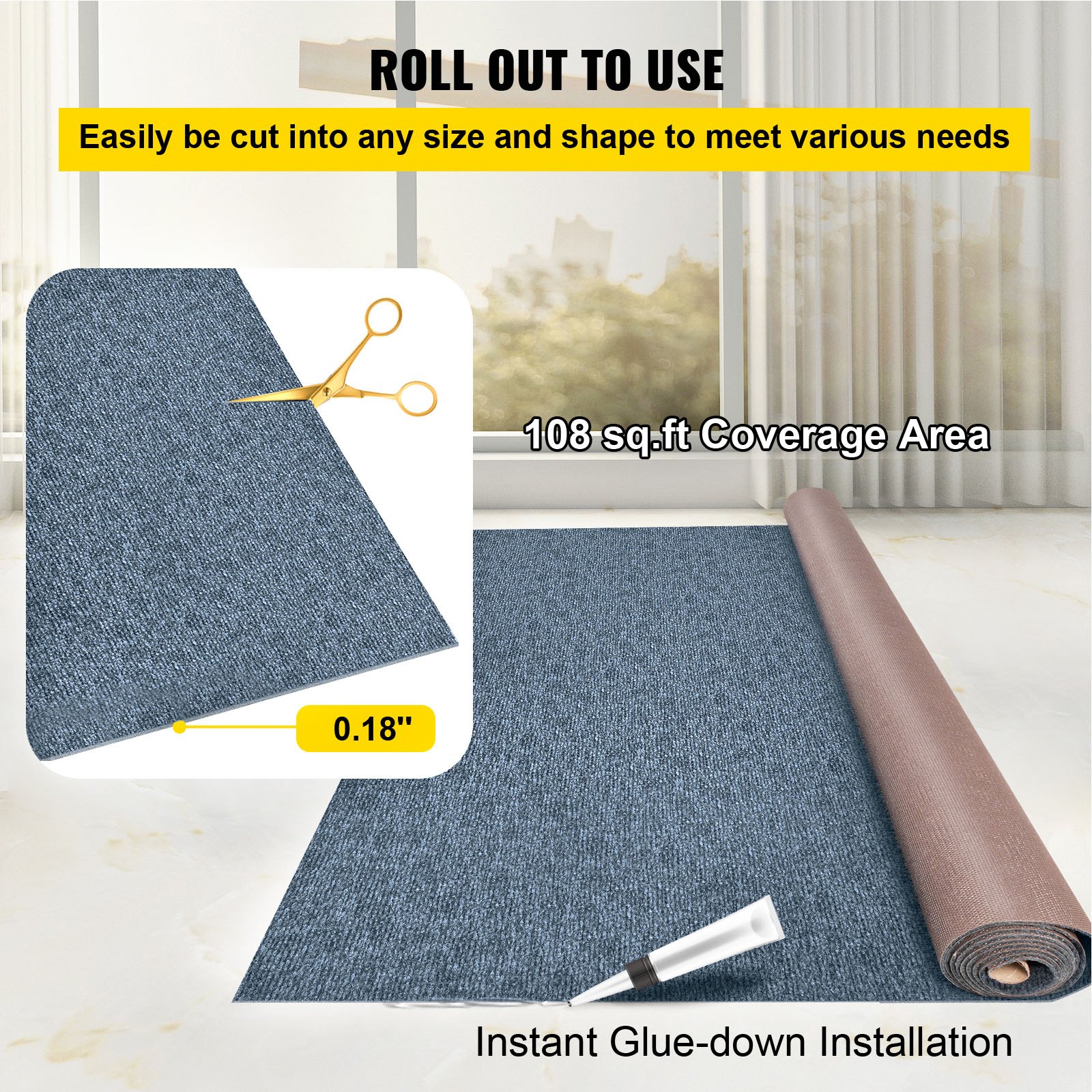 Gray Marine Carpet 6x23 ft Anti-Slide Outdoor - Image 5