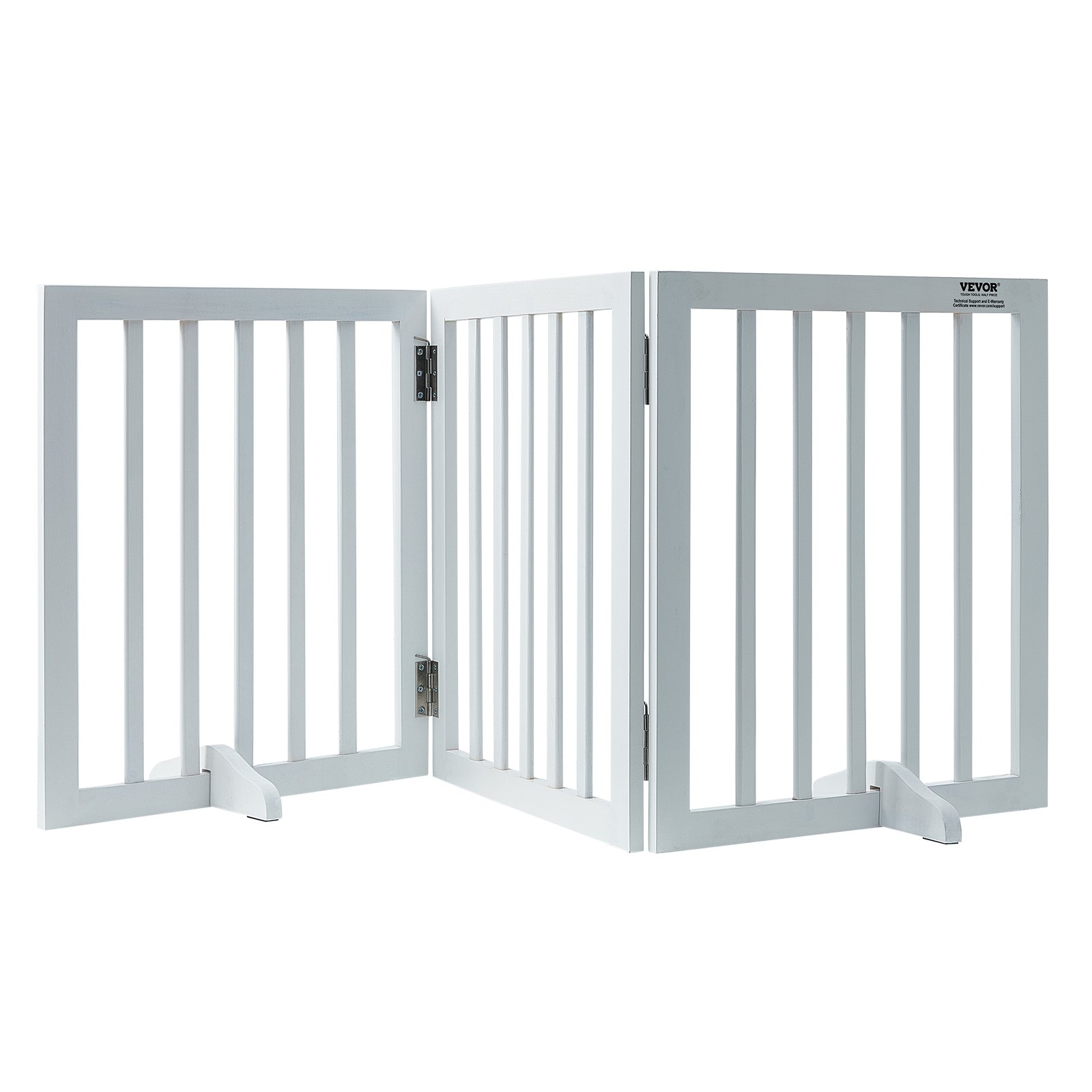 Free Standing Dog Gate 24 x 60 Inch 3 Panels White