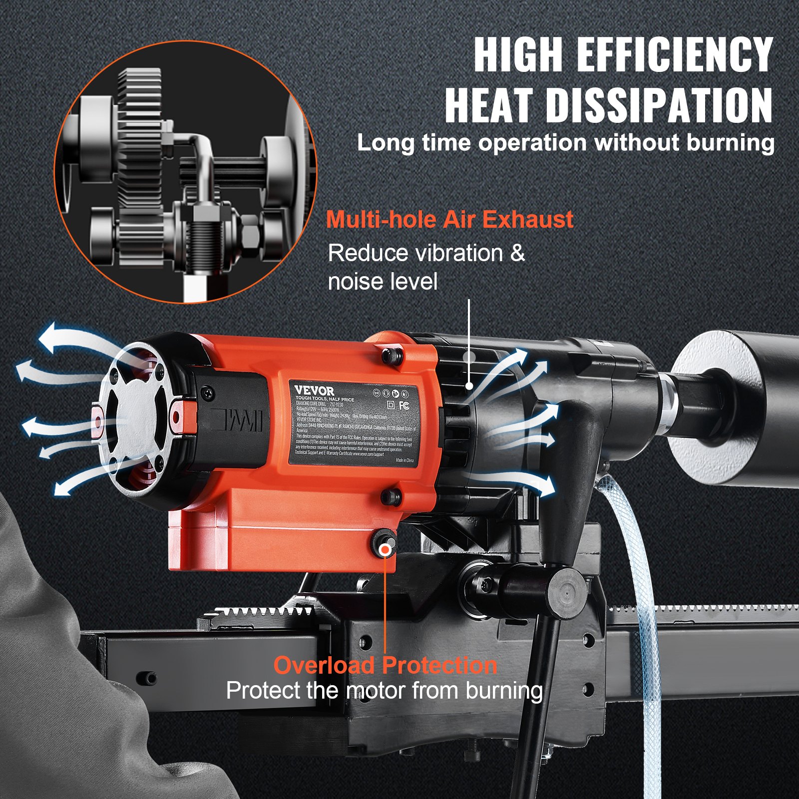 Diamond Core Drilling Machine 8in Wet Dry 2500W - Image 5