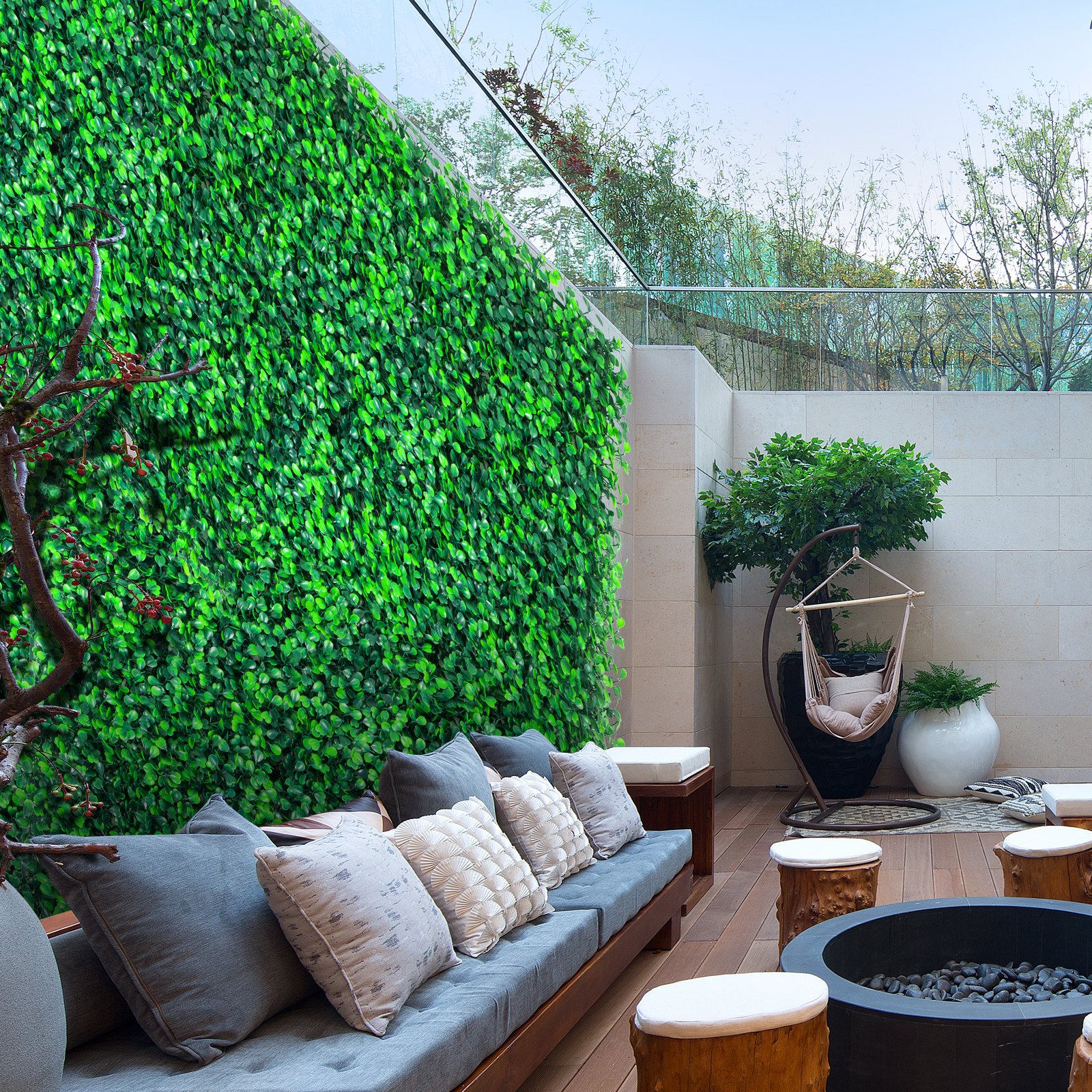 Artificial Boxwood Panels 14 PCS 50.8x50.8cm - Image 8