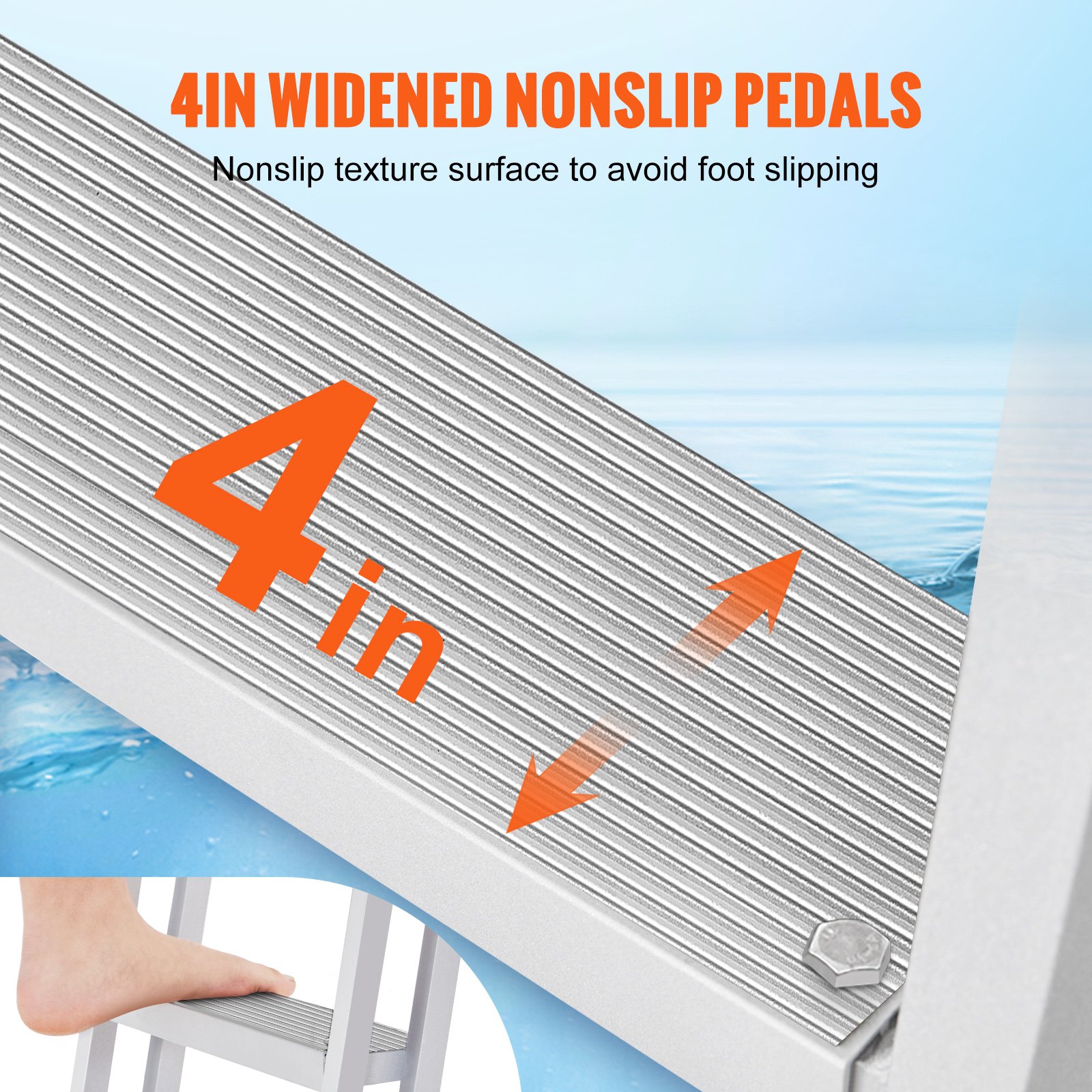 Dock Ladder Removable 3 Steps 159kg Aluminum - Image 4
