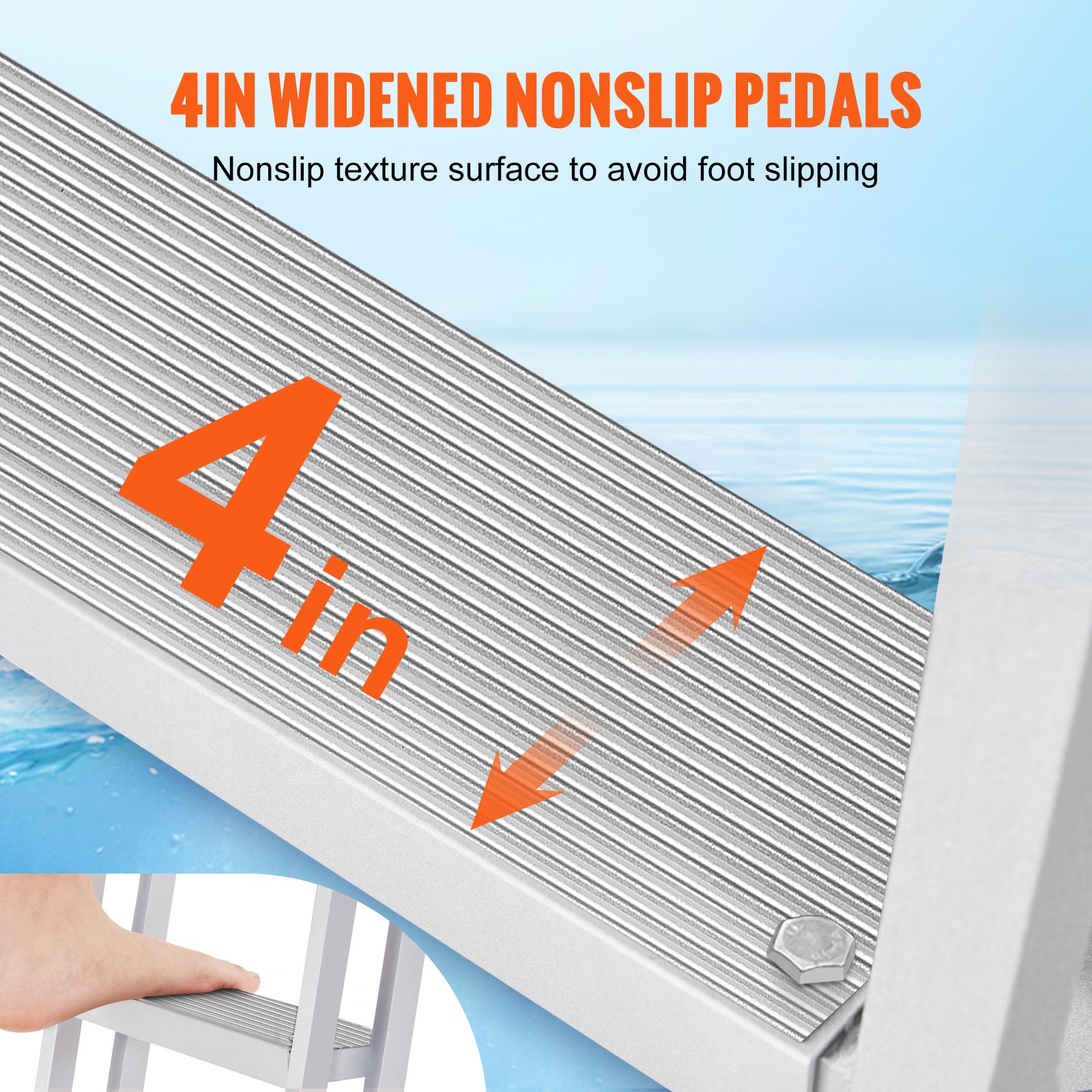 Dock Ladder Flip-Up 5 Steps 350lbs Aluminum - Image 5