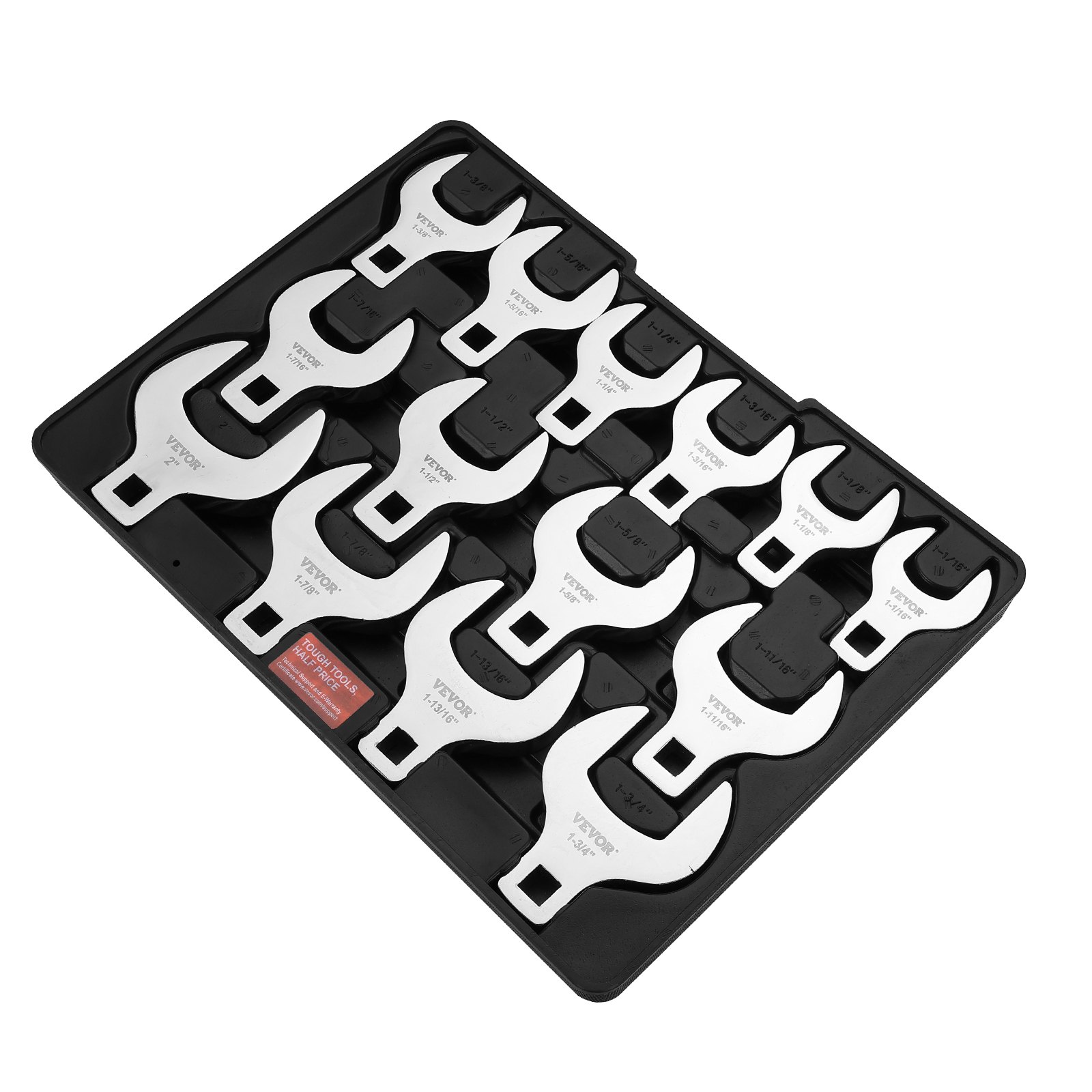 Crowfoot Wrench Set 14-Piece SAE 1/2" Drive