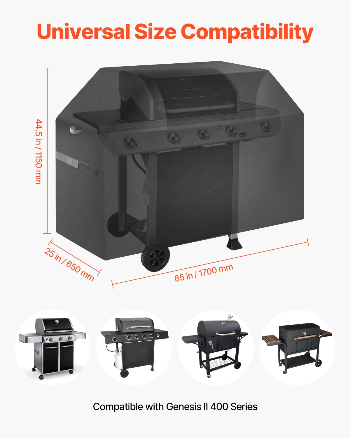 65 Inch Grill Cover Heavy Duty Waterproof - Image 4