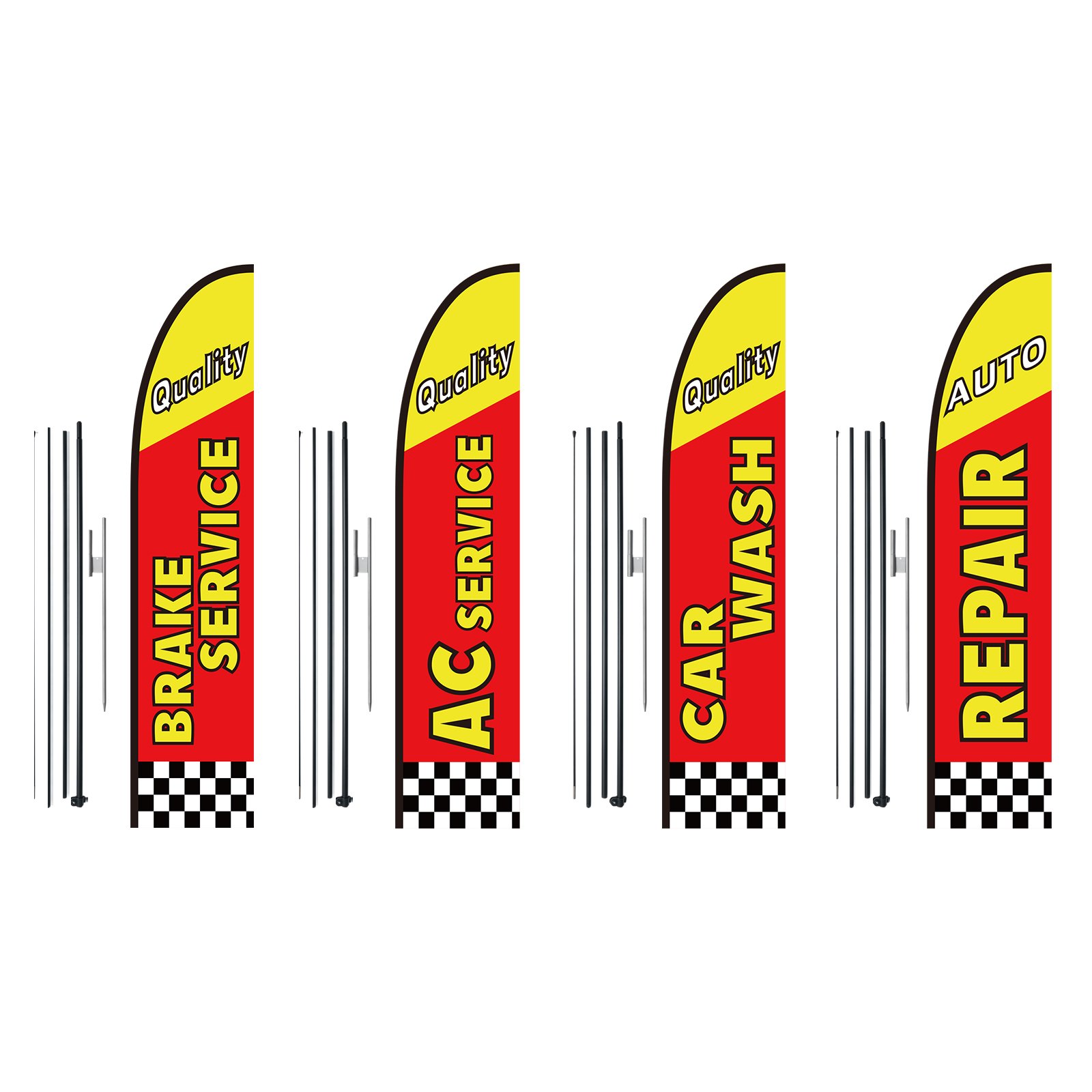 Auto Repair Advertising Feather Flag Kit 16.3 FT