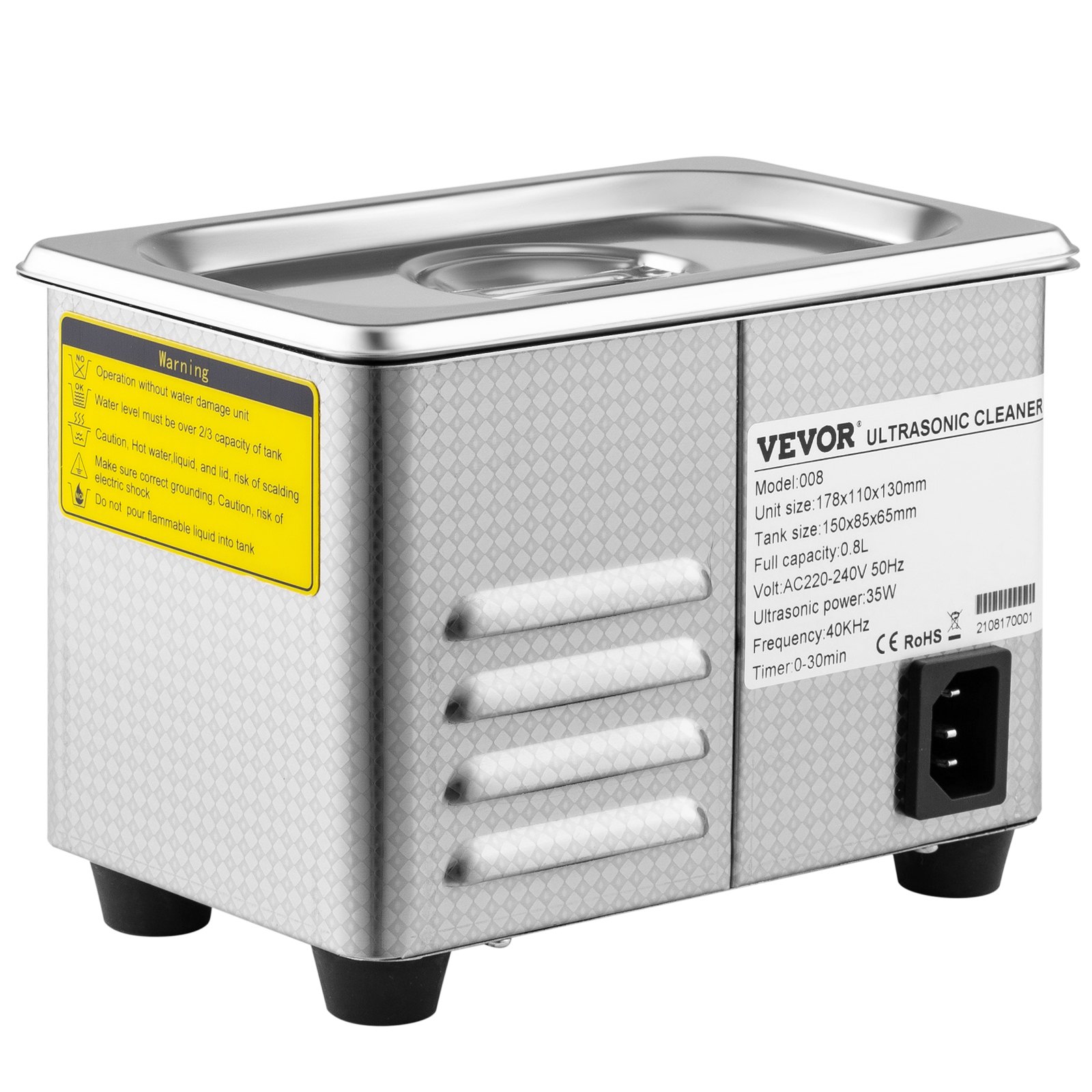 0.8L Professional Ultrasonic Cleaner 304 Stainless Steel - Image 10