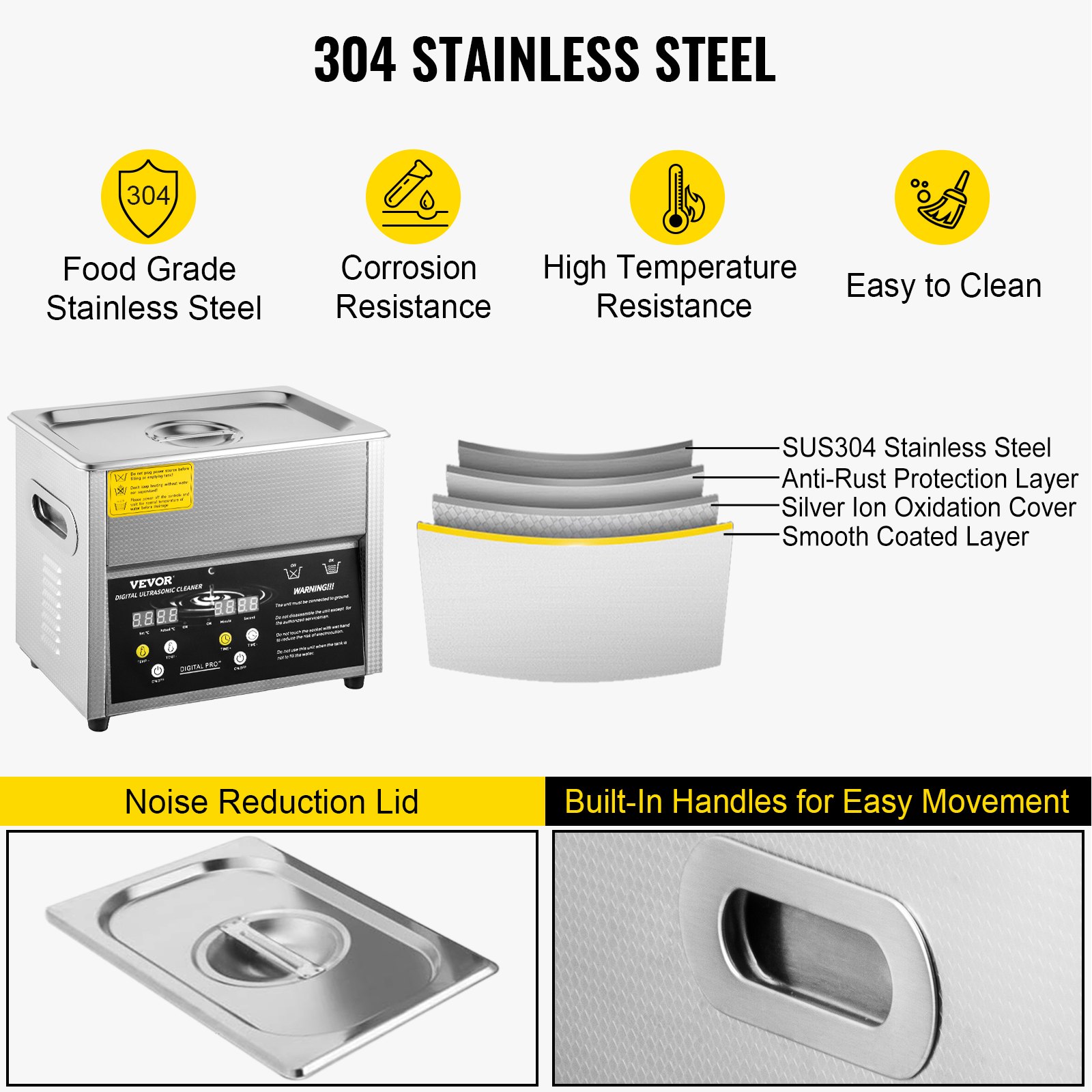Digital Ultrasonic Cleaner 3L 50kHz with Heater Timer - Image 6
