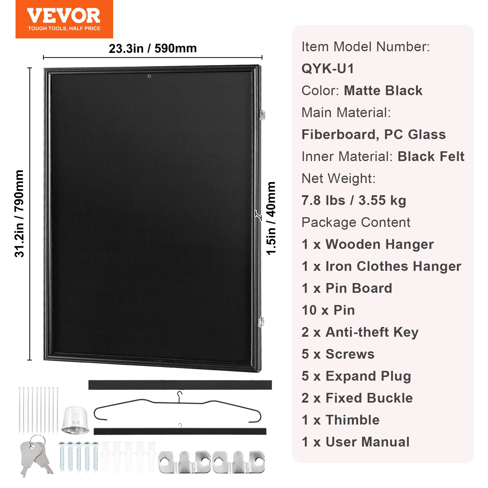 Jersey Display Frame Case 590x790mm Lockable - Image 7