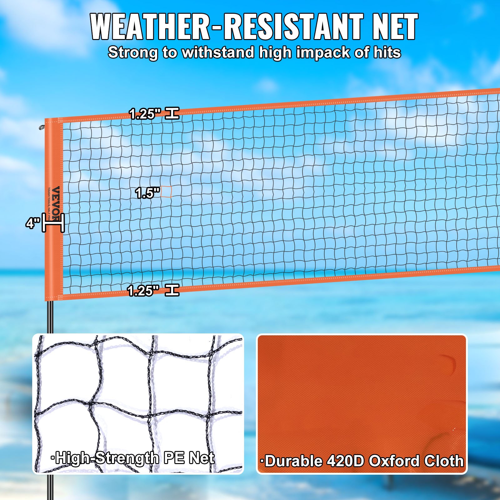 4-Way Volleyball Net Adjustable Badminton Set - Image 4